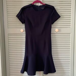 Banana Republic 4 petite navy blue flounce hem dress